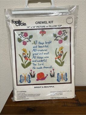 Vintage Family Circle “Bright & Beautiful" Crewel Kit